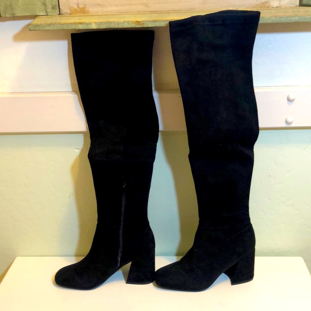 Steve Madden Black Textile Upper High Boots S 6.5M